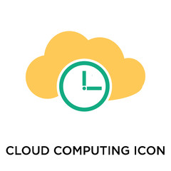 Poster - Cloud computing icon vector sign and symbol isolated on white background, Cloud computing logo concept