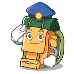 Sticker - Police backpack character cartoon style