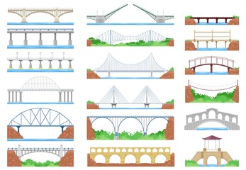 bridge vector urban crossover architecture and bridge-construction for transportation illustration b