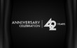 42 Years Anniversary Logotype with   Silver Multi Linear Number Isolated on Dark Background