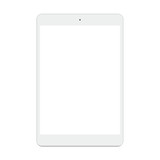 Fototapeta Maki - Tablet pc computer with blank screen isolated on white background.