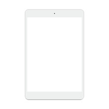 Tablet Pc Computer With Blank Screen Isolated On White Background.