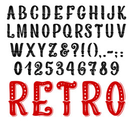 Poster - Retro decorative font, full symbols and letters