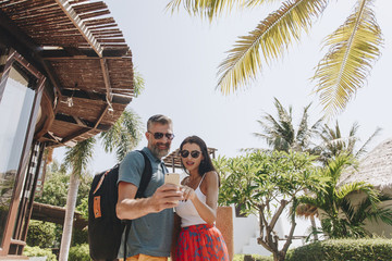 Couple on a honeymoon trip