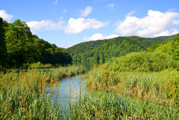 Beautiful landscape in the Plitvice Lakes National Park, Croatia.