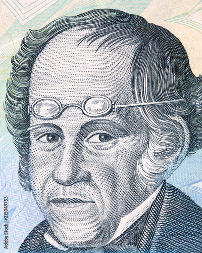 Cuadros en Lienzo Simon Rodriguez portrait from Venezuelan money