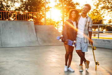 Wall Mural - Portrait of a happy young african couple