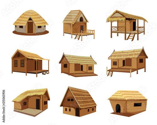straw hut vector design Poster Mural XXL