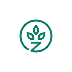 Wall Mural - z letter leaf logo vector icon download