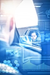 Poster - Composite image of digital interface