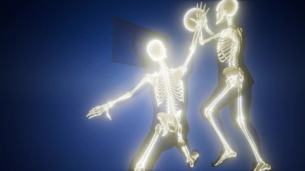 Sticker - basketball game players with visible bones