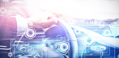 Poster - Composite image of business interface