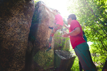 Wall Mural - Climbing in nature.