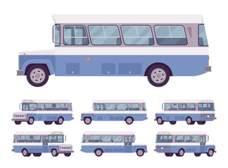 Wall Mural - Blue retro bus