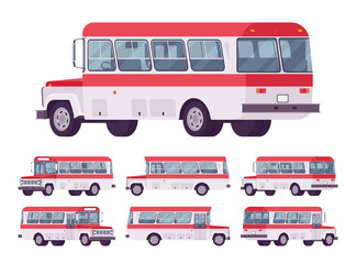 Wall Mural - Red retro bus