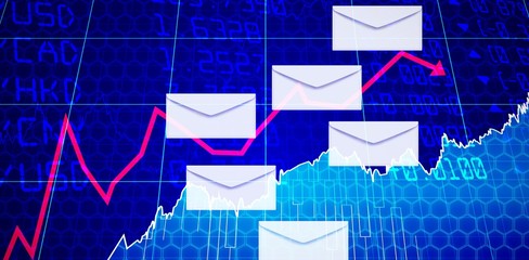 Poster - Composite image of vector of envelopes