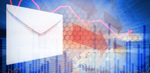 Poster - Composite image of graphic of envelope on white background
