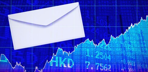 Poster - Composite image of graphic of envelope on white background