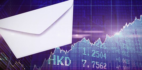 Poster - Composite image of graphic of envelope on white background