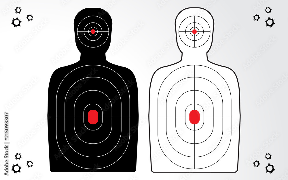 Shooting range target isolated vector for gun game player target ...