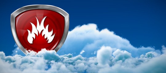Poster - Composite image of red fire symbol