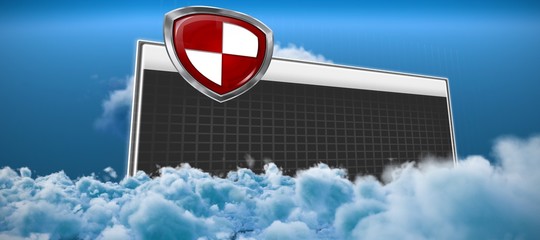 Poster - Composite image of digial logo against grey background 
