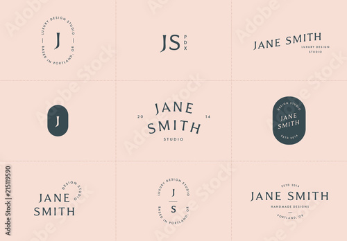 Text Based Logo Set Stock Template | Adobe Stock
