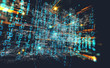 © C.Castilla - Fondo de informática y programación. Codigo binario y redes.Diseño abstracto de tecnología y datos en internet