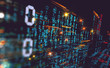© C.Castilla - Fondo de informática y programación. Codigo binario y redes.Diseño abstracto de tecnología y datos en internet
