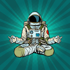 yoga astronaut lotus pose. meditation and spiritual practice
