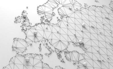 mapa del mundo y concepto de logística internacional. negocios y trabajo en red