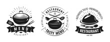Restaurant, Cafe Logo Or Label. Emblems For Menu Design. Vector Illustration