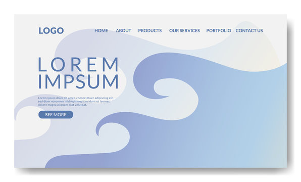 Web page design template. Landing page template