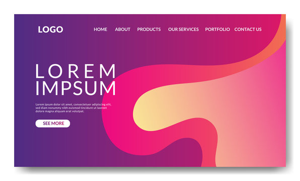 Web page design template. Landing page template