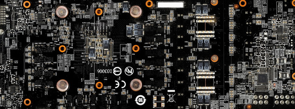 Computer, electronic circuit board background and texture