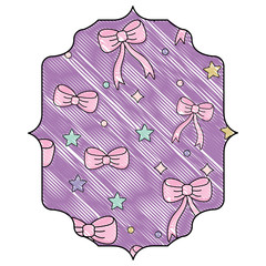 Sticker - stars and bows pattern