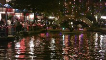 Night Christmas Lights Boat HD