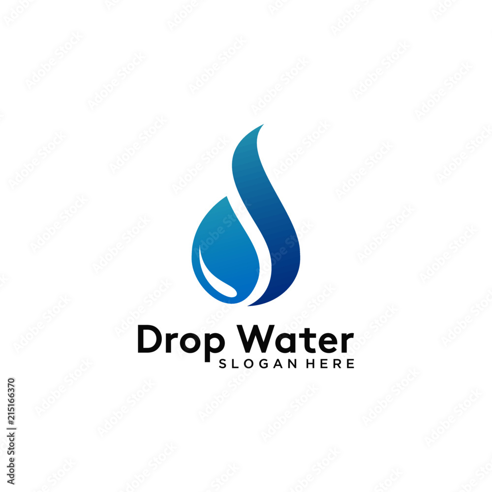 Letter D for water drop logo design Stock Vector | Adobe Stock