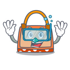 Wall Mural - Diving hand bag character cartoon