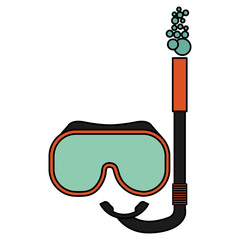 Sticker - snorkel mask isolated icon