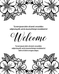 Hand drawn welcome letter with floral vector illustration