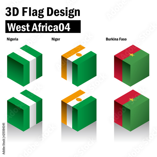 立体的な国旗のイラスト ナイジェリア ニジェール ブルキナファソの国旗 3dフラッグ 国旗セット Buy This Stock Vector And Explore Similar Vectors At Adobe Stock Adobe Stock