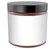 Realistic 3D glass jar rendering mockup on white background