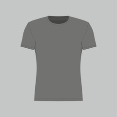 Wall Mural - Front views of men's black t-shirt on white background