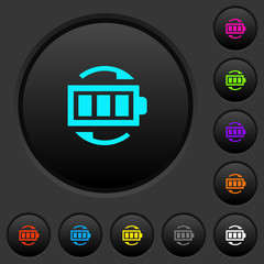 Rechargeable battery dark push buttons with color icons