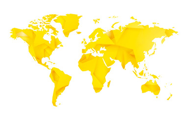 Wall Mural - yellow star blank world map