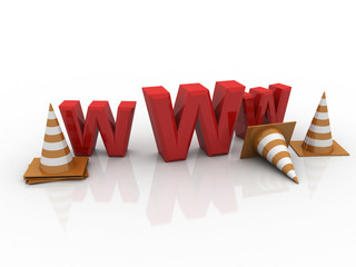 Poster - 3d illustration Website under construction concept