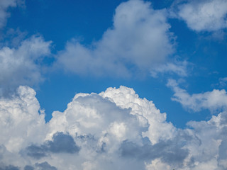 Cumulus clouds in the blue sky