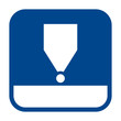 Vector monochrome flat design icon of hardness testing.  Blue isolated pen symbol.