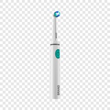 Electric Toothbrush Icon. Realistic Illustration Of Electric Toothbrush Vector Icon For On Transparent Background
